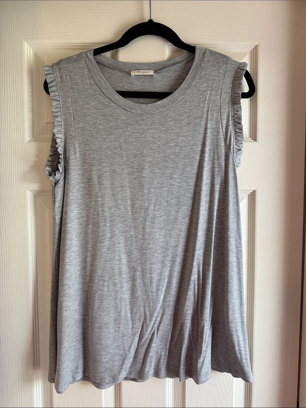 12 Pm By Mon Ami Gray Ruffle-Trim Sleeveless Tank